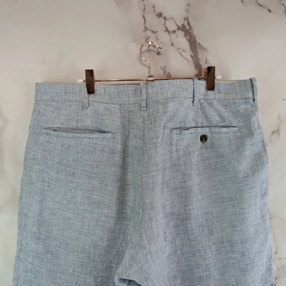J Crew Shorts Mens 35 Striped 9 Inch Linen Beach Vacation Summer Cooling Whick